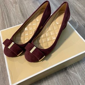 Michael Kors burgundy suede pumps